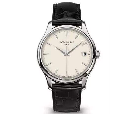 The Patek Philippe Calatrava with ivory lacquer dial sports a distinctive look of vintage style.