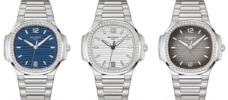 The diamonds paved on the bezels add the feminine touch to the timepieces.