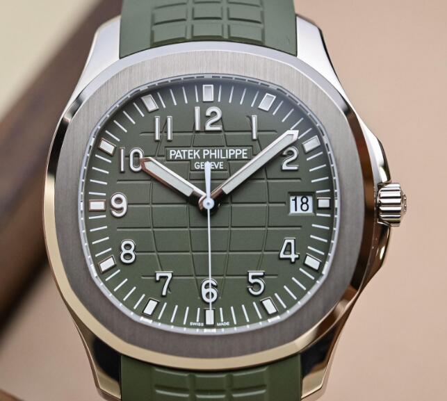 The Arabic numerals hour markers are striking on the khaki green dial.